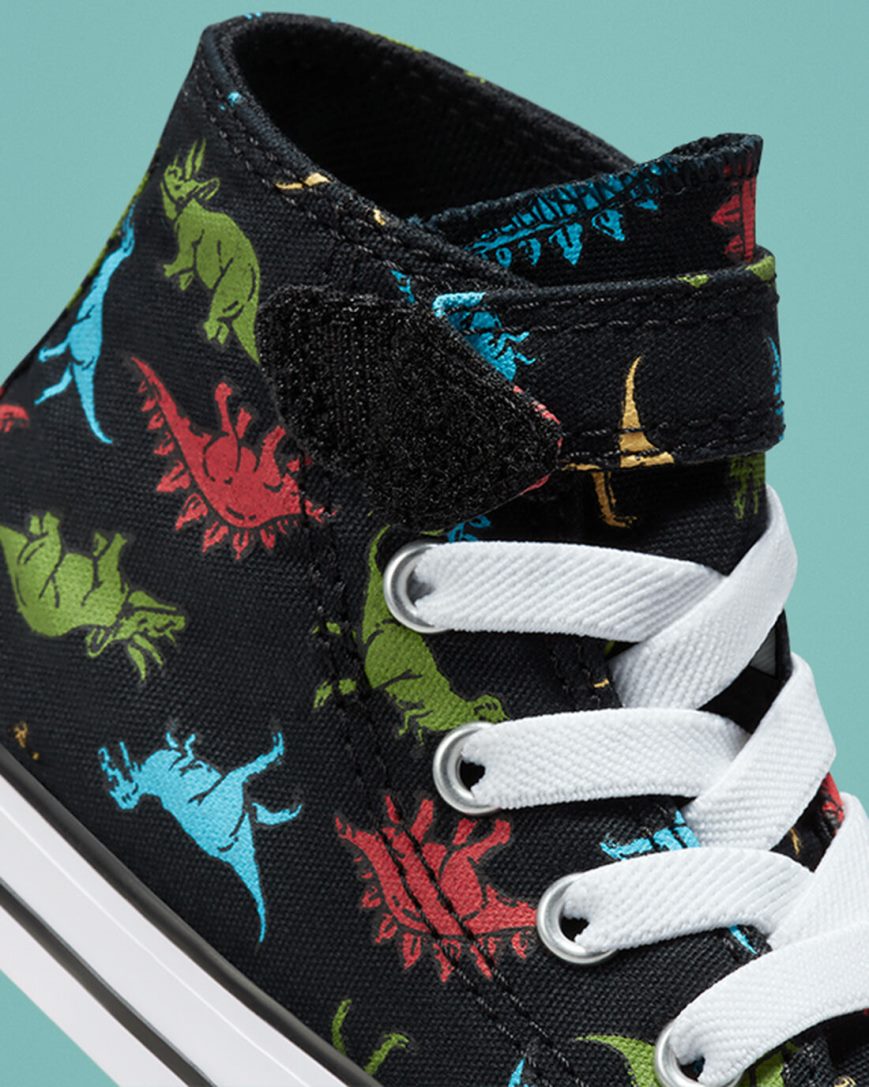 Tenisky Vysoke Converse Chuck Taylor All Star Easy-On Dinosaurs Dievcenske Čierne Červené Modre | SK EXUYD8